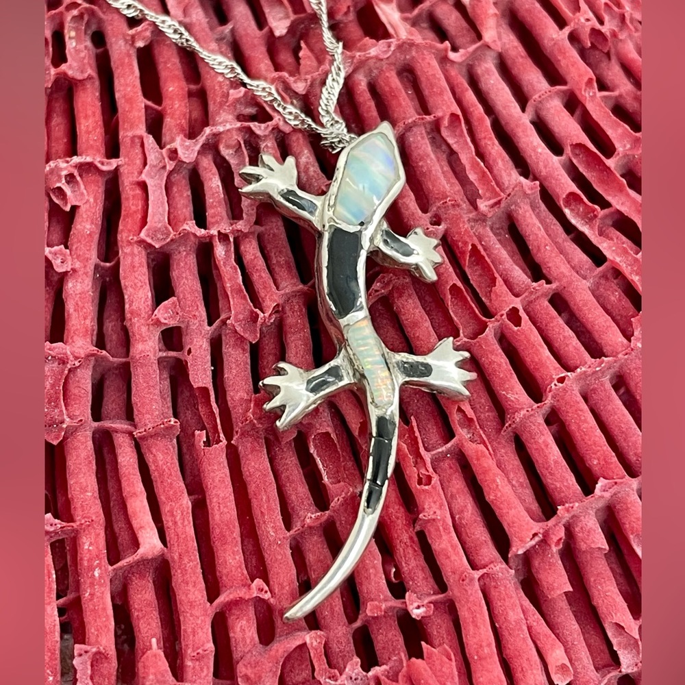 Sterling Opal Inlay Necklace